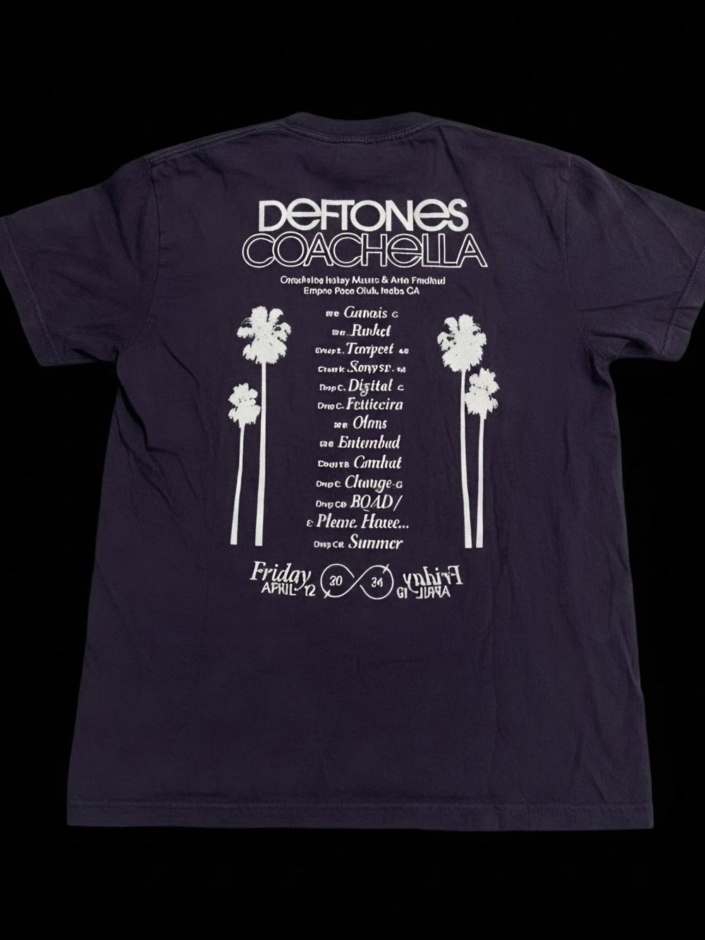 Comfort Colors Deftones Black Tee with White Deftones Coachella Logo